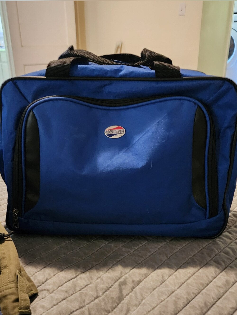American Tourister Blue and Black Duffel Travel Bag